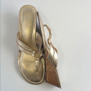 Lilly Pulitzer Metallic Gold Wedge Sandals